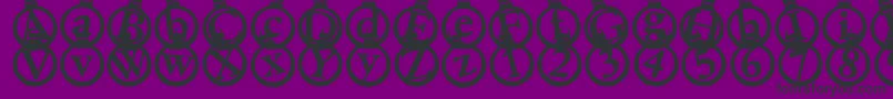 Kerstkaarten Font – Black Fonts on Purple Background