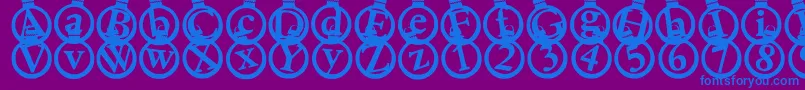 Kerstkaarten Font – Blue Fonts on Purple Background