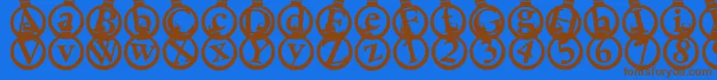 Kerstkaarten Font – Brown Fonts on Blue Background