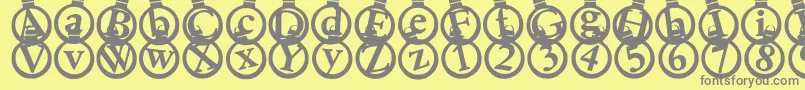 Kerstkaarten Font – Gray Fonts on Yellow Background