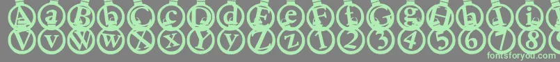 Kerstkaarten Font – Green Fonts on Gray Background