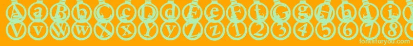 Kerstkaarten Font – Green Fonts on Orange Background