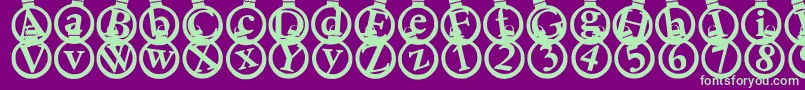 Kerstkaarten Font – Green Fonts on Purple Background