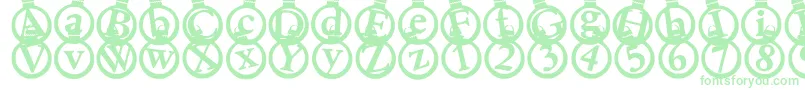 Kerstkaarten Font – Green Fonts on White Background