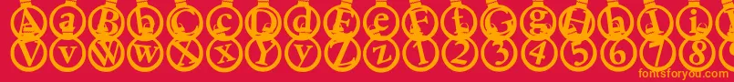 Kerstkaarten Font – Orange Fonts on Red Background