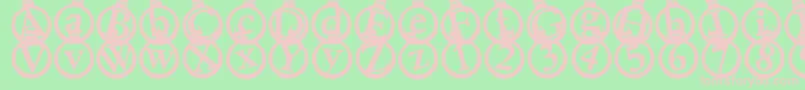 Kerstkaarten Font – Pink Fonts on Green Background