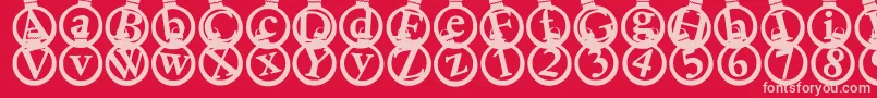 Шрифт Kerstkaarten – розовые шрифты на красном фоне