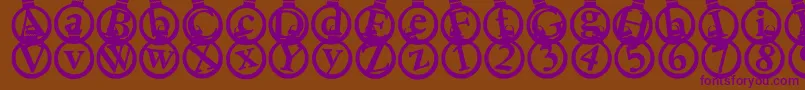 Kerstkaarten Font – Purple Fonts on Brown Background