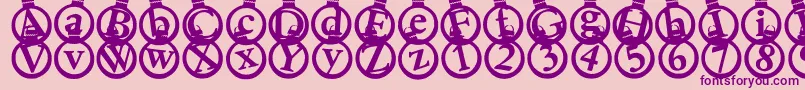 Kerstkaarten Font – Purple Fonts on Pink Background