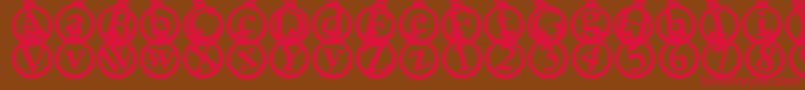 Kerstkaarten Font – Red Fonts on Brown Background