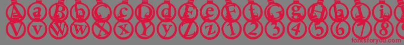 Kerstkaarten Font – Red Fonts on Gray Background