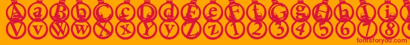 Kerstkaarten Font – Red Fonts on Orange Background