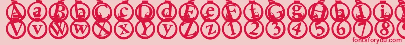 Kerstkaarten Font – Red Fonts on Pink Background