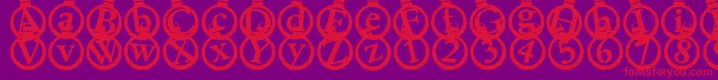 Kerstkaarten Font – Red Fonts on Purple Background