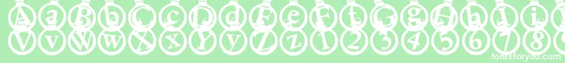 Kerstkaarten Font – White Fonts on Green Background