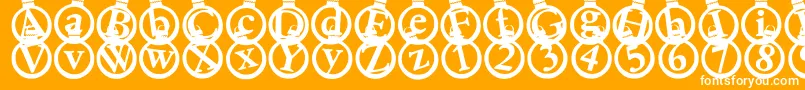 Kerstkaarten Font – White Fonts on Orange Background