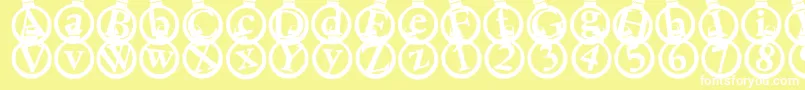 Kerstkaarten Font – White Fonts on Yellow Background