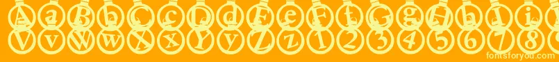 Kerstkaarten Font – Yellow Fonts on Orange Background