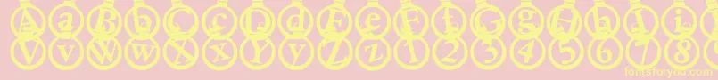 Kerstkaarten Font – Yellow Fonts on Pink Background