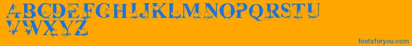 LmsChristmasCardinals Font – Blue Fonts on Orange Background