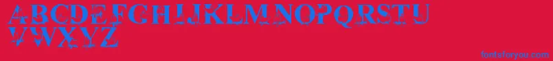 LmsChristmasCardinals Font – Blue Fonts on Red Background