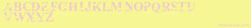 LmsChristmasCardinals Font – Pink Fonts on Yellow Background