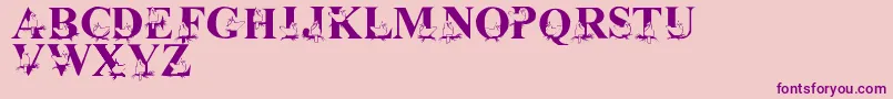 LmsChristmasCardinals Font – Purple Fonts on Pink Background