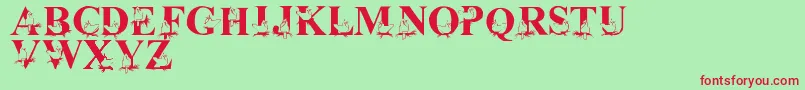 LmsChristmasCardinals Font – Red Fonts on Green Background