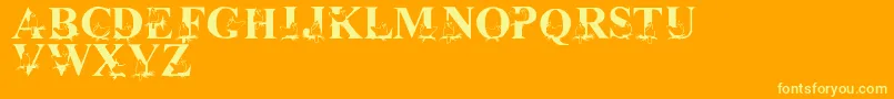 LmsChristmasCardinals Font – Yellow Fonts on Orange Background