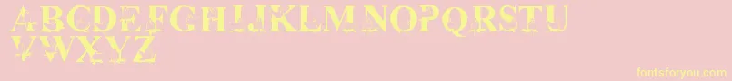 LmsChristmasCardinals Font – Yellow Fonts on Pink Background