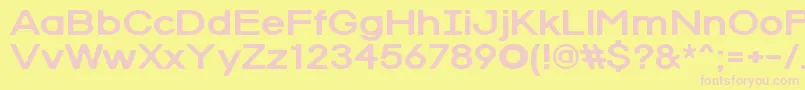 RedRabbit-fontti – vaaleanpunaiset fontit keltaisella taustalla