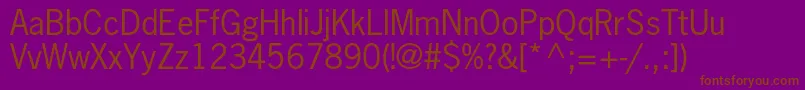 Шрифт Newsgothicstd – коричневые шрифты на фиолетовом фоне