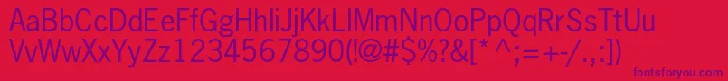 Newsgothicstd Font – Purple Fonts on Red Background