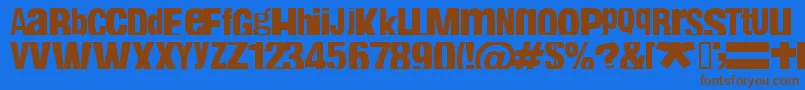 フォントFabin – 茶色の文字が青い背景にあります。