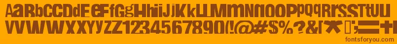Fabin-Schriftart – Braune Schriften auf orangefarbenem Hintergrund