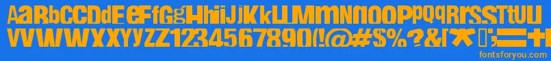 Weitere Informationen zur Fabin-Schriftart Fabin-Schriftart – Orangefarbene Schriften auf blauem Hintergrund
