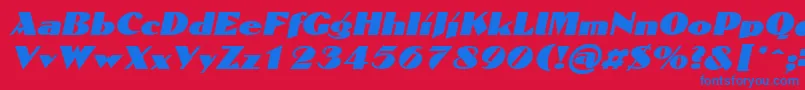 DomaignItalic-fontti – siniset fontit punaisella taustalla