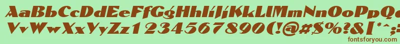 フォントDomaignItalic – 緑の背景に茶色のフォント