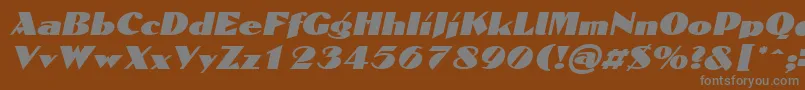 DomaignItalic-fontti – harmaat kirjasimet ruskealla taustalla