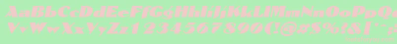 DomaignItalic Font – Pink Fonts on Green Background