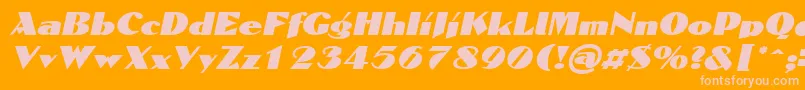 フォントDomaignItalic – オレンジの背景にピンクのフォント