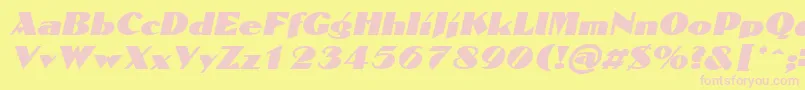 DomaignItalic Font – Pink Fonts on Yellow Background