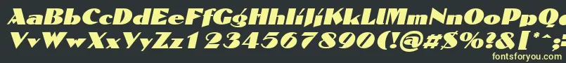 フォントDomaignItalic – 黒い背景に黄色の文字