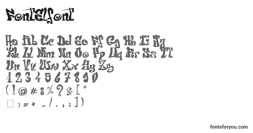 Czcionka FontElfont – alfabet, cyfry, specjalne znaki