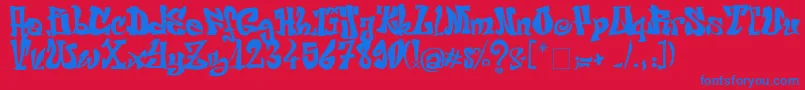 FontElfont Font – Blue Fonts on Red Background