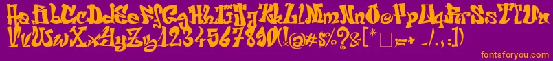 FontElfont Font – Orange Fonts on Purple Background