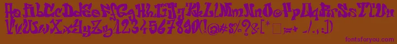 FontElfont Font – Purple Fonts on Brown Background