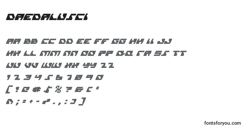 Fuente Daedalusci - alfabeto, números, caracteres especiales