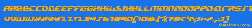 Daedalusci Font – Orange Fonts on Blue Background