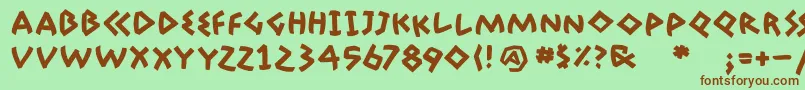 Шрифт AdonisBold – коричневые шрифты на зелёном фоне